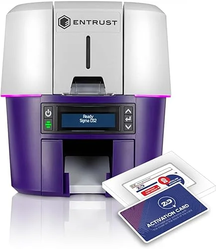 2ID Entrust Sigma DS2 Duplex Badge Printer | Model 525301-005 | Professional and Versatile Badge Printing for Corporate and Student ID Badges