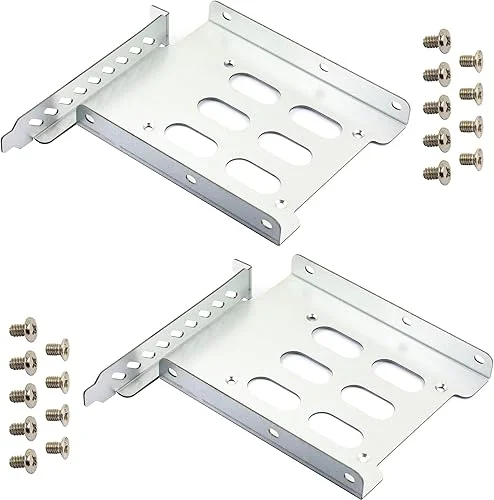 2pcs 2.5′ to 3.5′ Hard Drive Tray Holder for PCI SSD HDD Metal Mounting Bracket Adapter