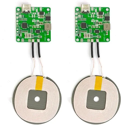2Pcs 20W Max QI Fast Wireless Charger PCBA, DIY Wireless Charger Part with Type-c Port, Fast Wireless Charging Transmitter Module Coil for Wireless Charging Device Modification (Without Wire)