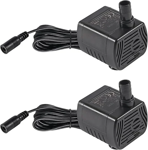 2Pcs DC5.5V-12V Mini Submersible Water Pump 1W-3W Small Fountain Pump for Aquarium Fish Tank Fountain Hydroponics Water Feature, Indoor Fountains