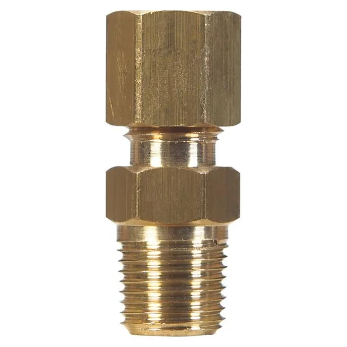 3/8 In. Compression X 1/4 In. D Male Brass Connector