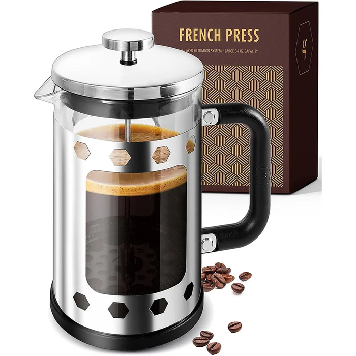 3-Layer French Press Coffee Maker, 34 oz.