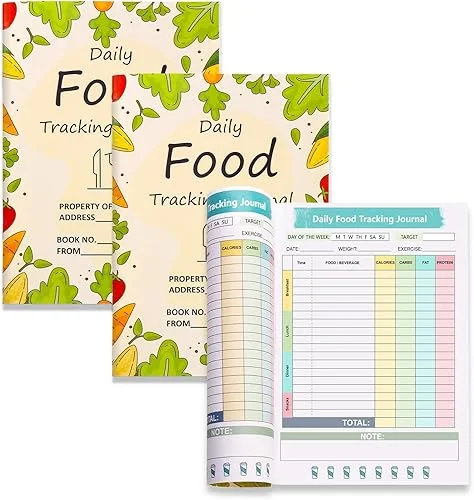 3 Pcs Food Journal Diary 5.8×8.3 inch Food Tracker Journal Daily Calorie Counter Book with Breakfast Lunch Dinner Calorie and Snack Sections for Nutrition Tracker Book