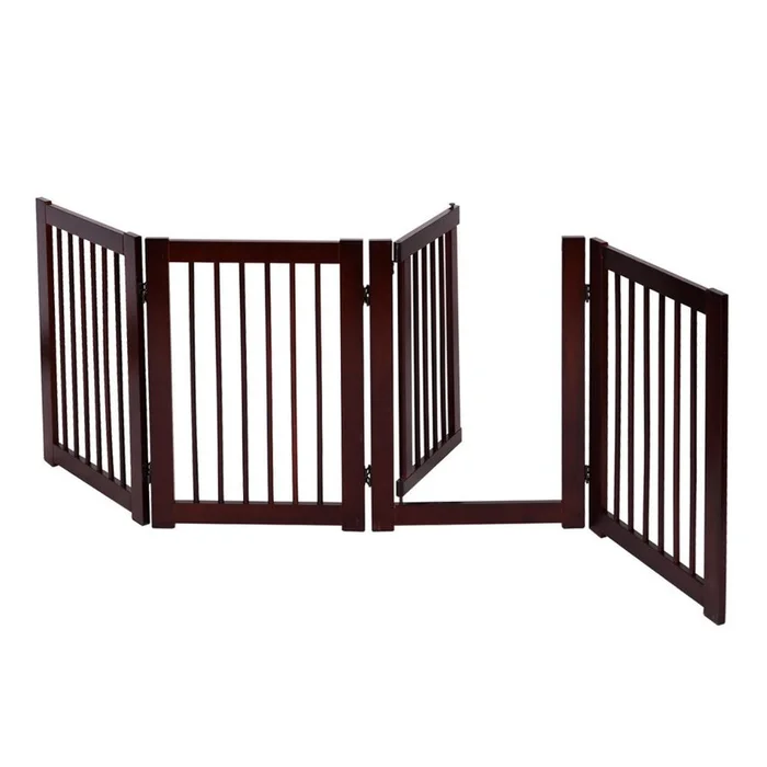 30-Inch Configurable Folding Free-Standing 4-Panel Wood Pet Gate