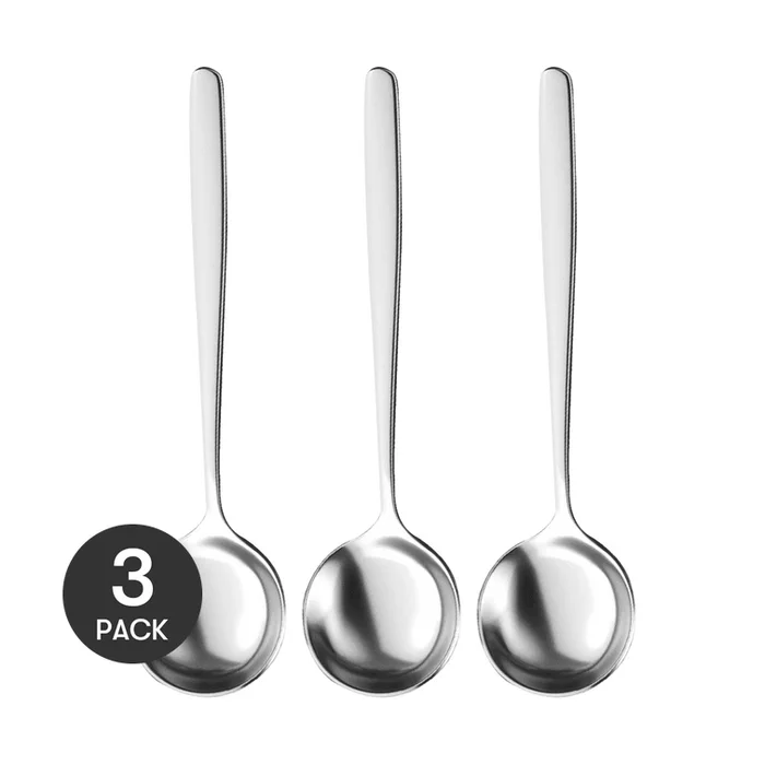 304 Stainless Steel Spoon for Soup Silver 19cm*3