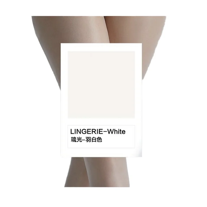 3D Shiny Ultra-Thin Stockings (Elastic & Smooth Version) – Seamless Deep Crotch – M Size [155~178cm] – White – 1 Pair