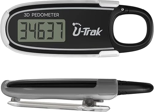 3D Step Counter Clip On with Removable Clip and Spring Carabiner Simple 3D Pedometer for Walking, Accurate Step Tracker with Large Display for Men Women Kids Adults Seniors