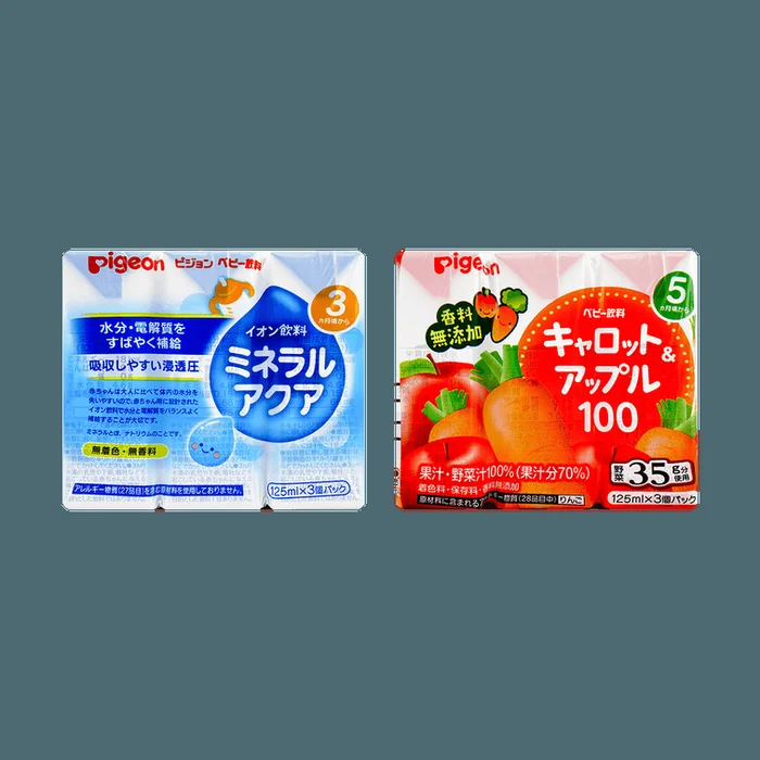 3M+ Baby Hydration Electrolyte Drink Carrot & Apple 4.23 oz 【Value Pack】