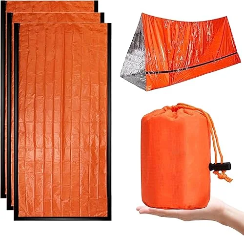 3PCS Emergency Sleeping Bags – Portable Emergency Blankets for Outdoor Survival, Camping
