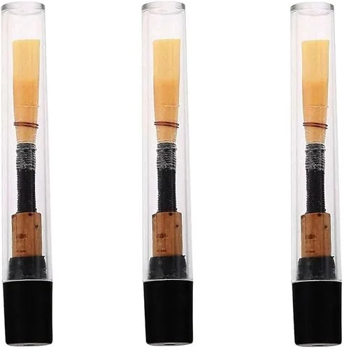 3Pcs Oboe Reed Medium Soft Oboe Reeds Handmade Oboe Reed for Beginners Wind Instrument Parts with Transparent Plastic Storage Box (Black)