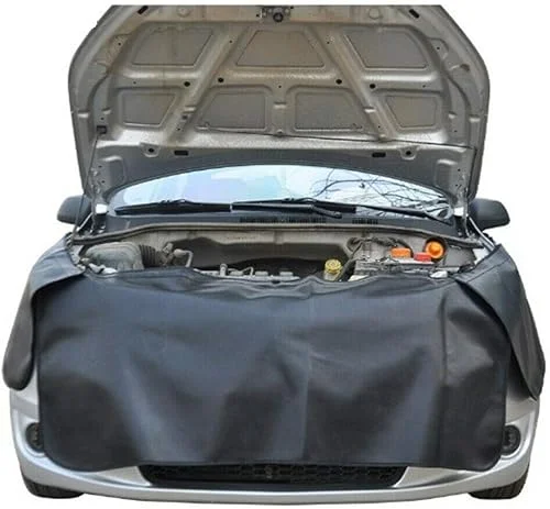 3pcs set Black Automotive Mechanic Magnetic Leather Front Fender Cover Mat Pad Set with Hooks for Repair Automotive Work