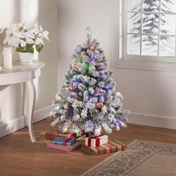 4′ Color-Changing Flocked Tree Holiday Peak™ XL