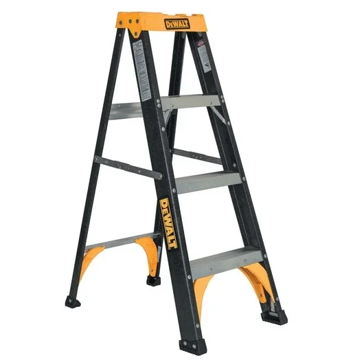4-Foot Fiberglass Step Ladder, Type II Duty Rating, Durable and Lightweight
