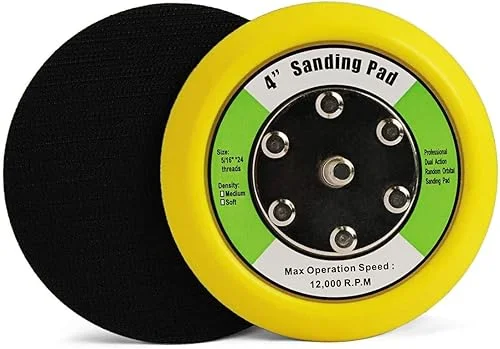 4 Inch Sanding Pads, Dual-Action Hook & Loop Molded Urethane Flexible Backing Plate for Random Orbital Sander Car Polisher – 2 PCS Set