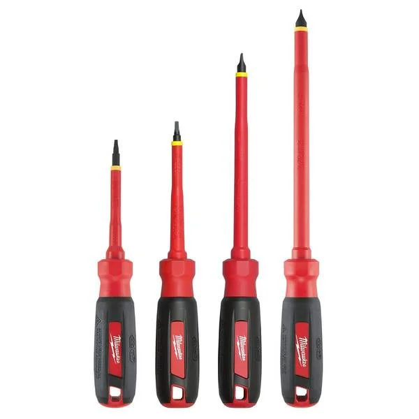 4-Piece 1000V Insulated Screwdriver Set with Square Recess
