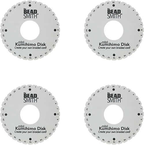 4 X Kumihimo Mini (4.25 inch) Disk, With Instruction Sheet