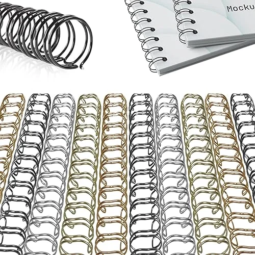 40 Pack Spiral Binding Coils, Binding Spirals, 2:1 Pitch, Mixcolor Double Spiral Binding Ring Coil for Teacher Student Document Notebook File Making