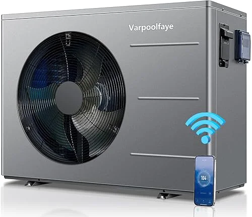 40000 BTU Above Ground Pool Heater 12000 Gallon Swimming Pool Heater Pump Heating or Cooling Electric Pool Heater For Inground Pool WiFi Control Schedule 220V