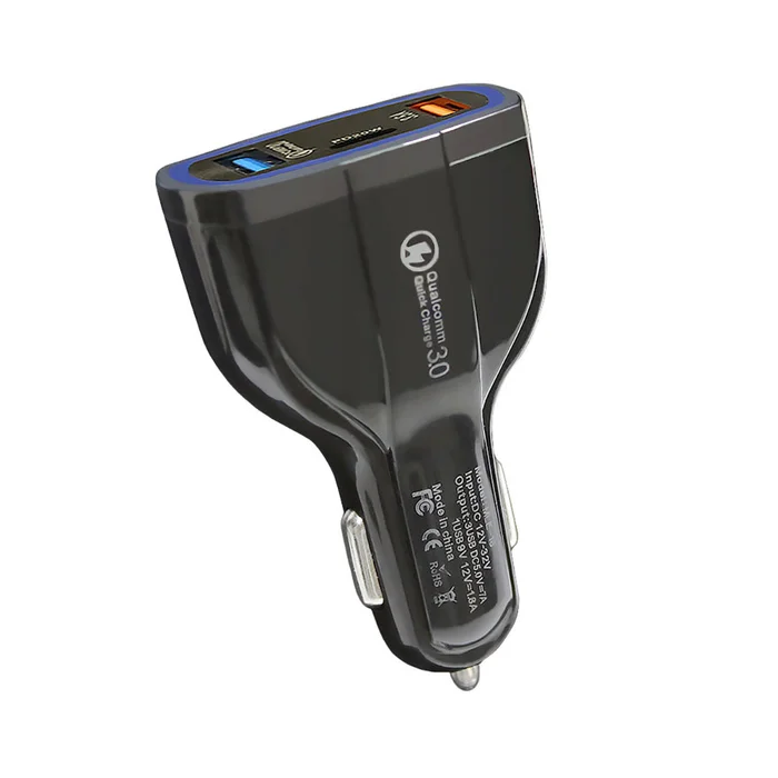 40W 3-Port USB-A & USB-C QC3.0 Auxiliary Charger (1- to 5-Pack)