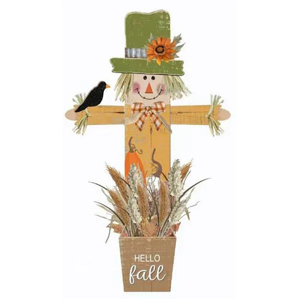 47″ Wooden Scarecrow Porch Planter
