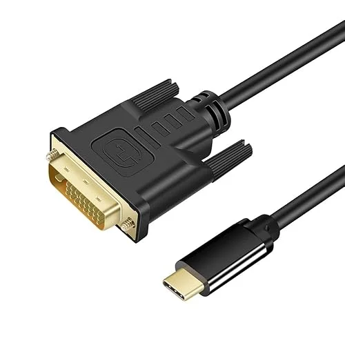 4K@30Hz USB Type-C to DVI Male Cable 3ft Support 2017-2020 MacBook Pro,Surface Book 2, Dell XPS 13,Galaxy S10(3ft)
