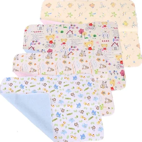 4pcs Pack Monvecle Baby Infant Cotton Waterproof Changing Pads Washable Resuable Diapers Liners Mats Small 18’x12′