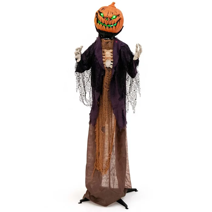 5.6-Foot Halloween Pumpkin Scarecrow, Animated