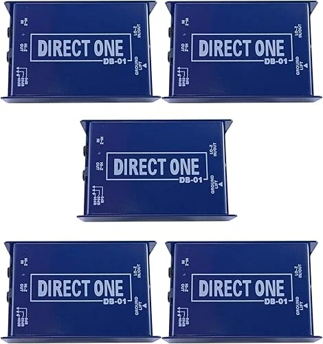 5 PACK: Pro Audio Passive DI Direct Box 1/4′ instrument to balanced & unbalanced XLR