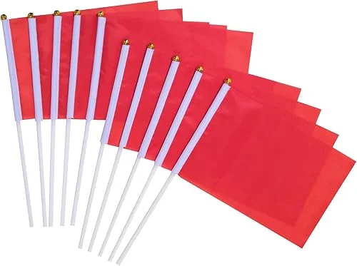 50 Pack Yellow Stick Flags Banners,Solid Yellow Stick Flag,International World Flags Banners for Party Decorations,Sports Clubs,Festival Events