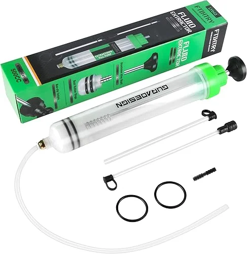 500CC Automotive Fluid Extractor Pump with Long Rubber Hose, Fluid Syringe Pump Manual Suction Vacuum Fuel Car Transfer,(17.6 Oz./0.53 Qt./500 CC) (500CC)