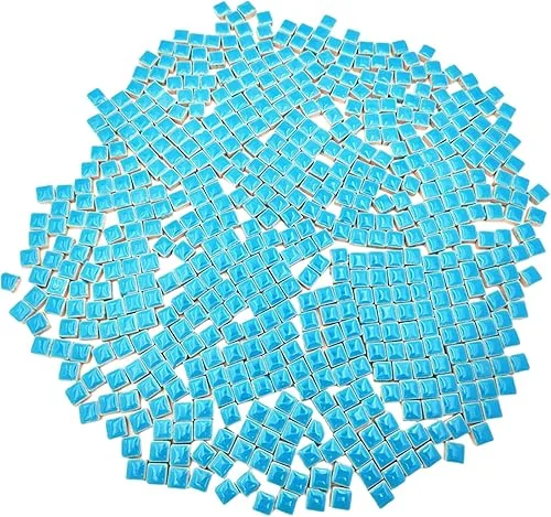 500PCS / 1.1LB Square Ceramic Mosaic Tiles, 0.4 x 0.4 inch Handmade Making Creative Micro Mosaic Tiles for DIY Art and Home Decorations (Black)