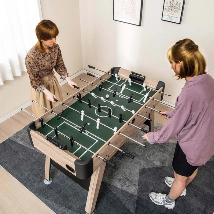 54-Inch Foosball Table Arcade Soccer Game with 2 Balls & 26 Players