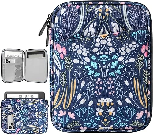 6-7 Inch Sleeve Carrying Case for 7′ Kindle Colorsoft Signature Edition and All-New Kindle Paperwhite, Protective Sleeve Cover Pouch Bag for 6′ Kindle/Kindle Oasis/E-Reader, Night Blue