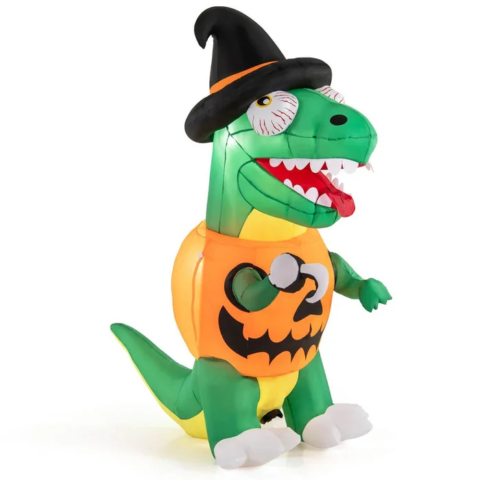 6-Foot Blow-up Inflatable Pumpkin Dinosaur Yard Decoration with LEDs