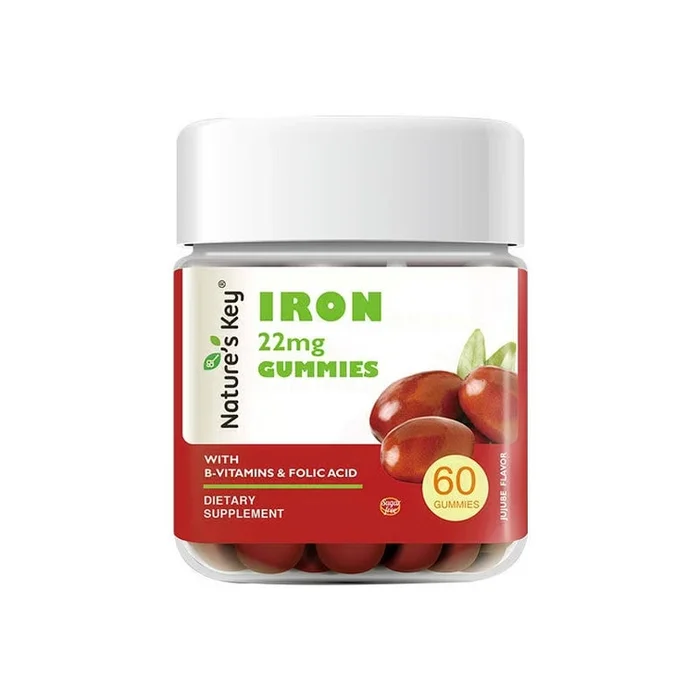 60 Iron-Rich Gummy Candies Per Bottle