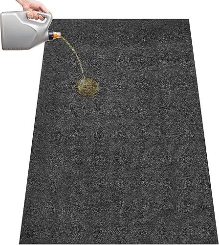 60 x 36 Inch Oil Spill Mat, Garage Floor Mat Under Car Driveway Mats Oil Leaks Absorbent Oil Pad, Reusable, Washable, Durable, Waterproof Backing, Protects Surfaces, Black