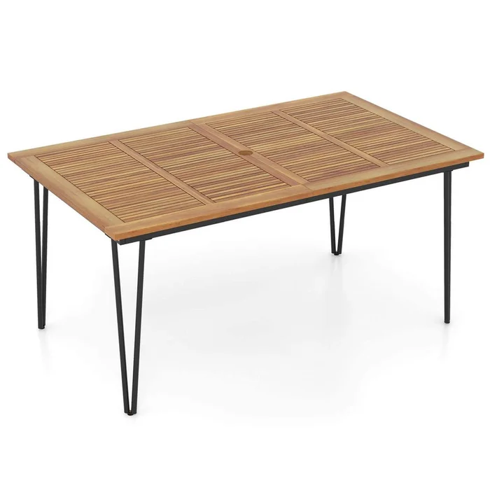 63-Inch Outdoor Dining Table for 6 People