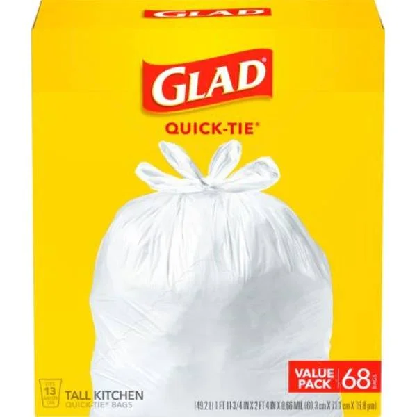 68-Count 13 Gallon Quick-Tie Trash Bag