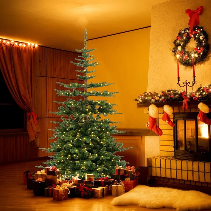7-Foot Artificial Christmas Tree with LEDs