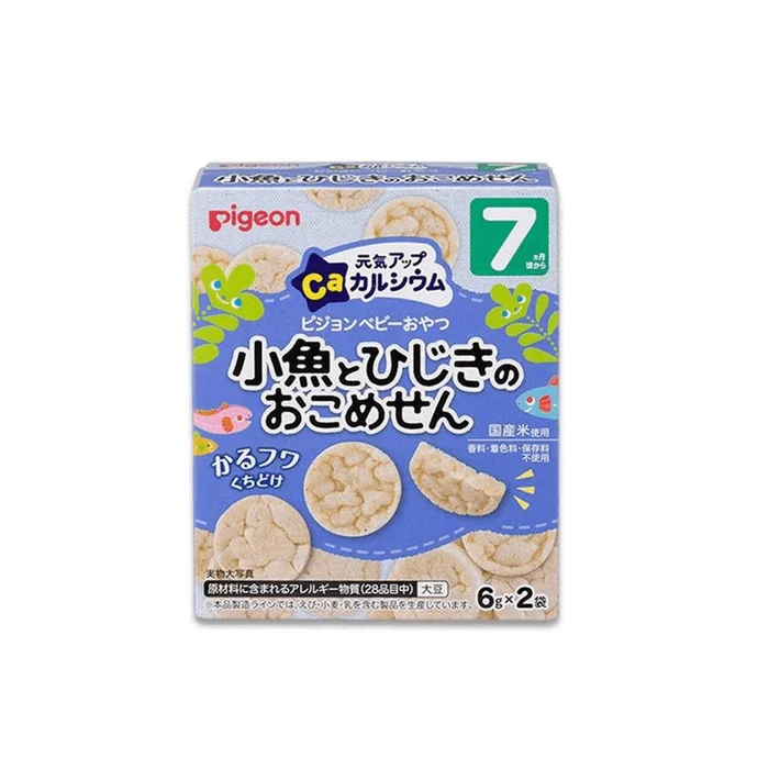 7 months + baby dry high calcium seaweed small fish rice cake molar stick pancake 6g*2 bags
