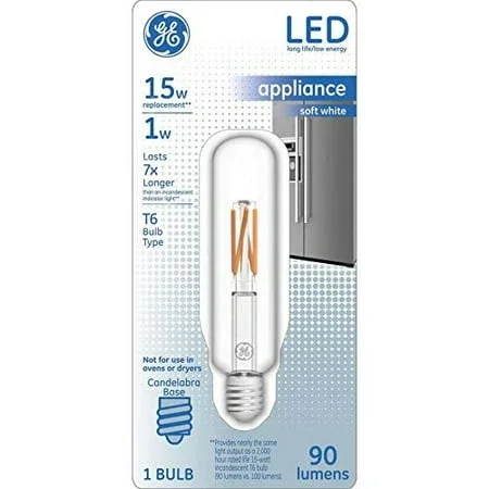 7 Watt Led Appliance Light Bulb With Candelabra Base, Replaces 15 Watt Bulb