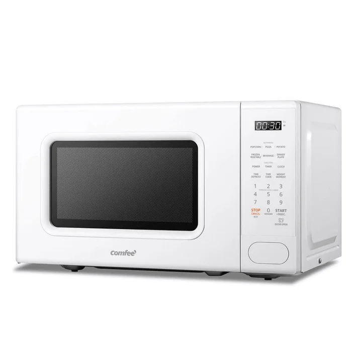 700W Retro Microwave with 11 power levels Fast Multi-stage Cooking Turntable