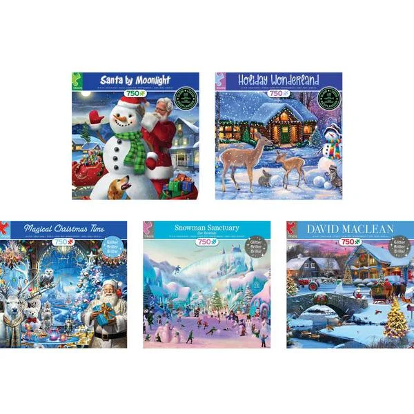 750-Piece Holiday Deluxe Puzzle Assortment