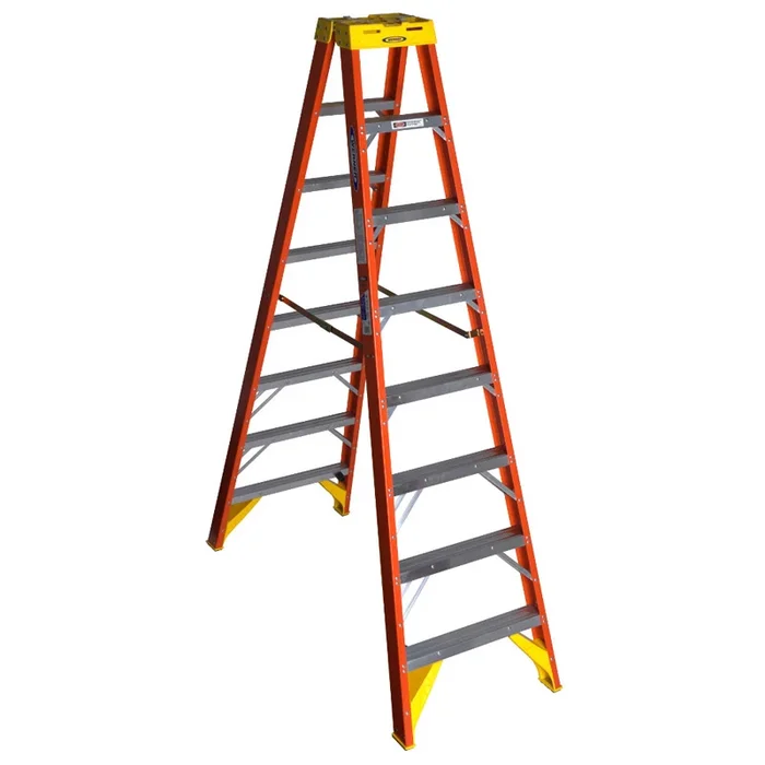 8 Ft. Fiberglass Twin Step Ladder Type Ia 300 Lb. Load Capacity T6208