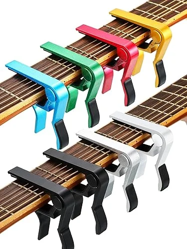 8 Pieces Guitar Clamp Capo Aluminum Metal Universal Electric Guitar Capo Clamp for Various Types Lightweight String Instrument