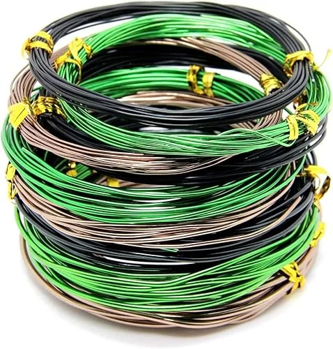 9 Rolls Bonsai Wires, YOURSEE Anodized Aluminum Bonsai Training Wire with 3 Colors (Black, Brown, Green) and 3 Sizes (1.0 mm, 1.5 mm, 2.0 mm), Total 147 Feet
