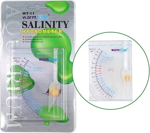 Abnaok Salinity Tester, Sea Specific Gravity Test for Fish Tank Pond Water Saltwater Freshwater, Accurate Automatic Hydrometer