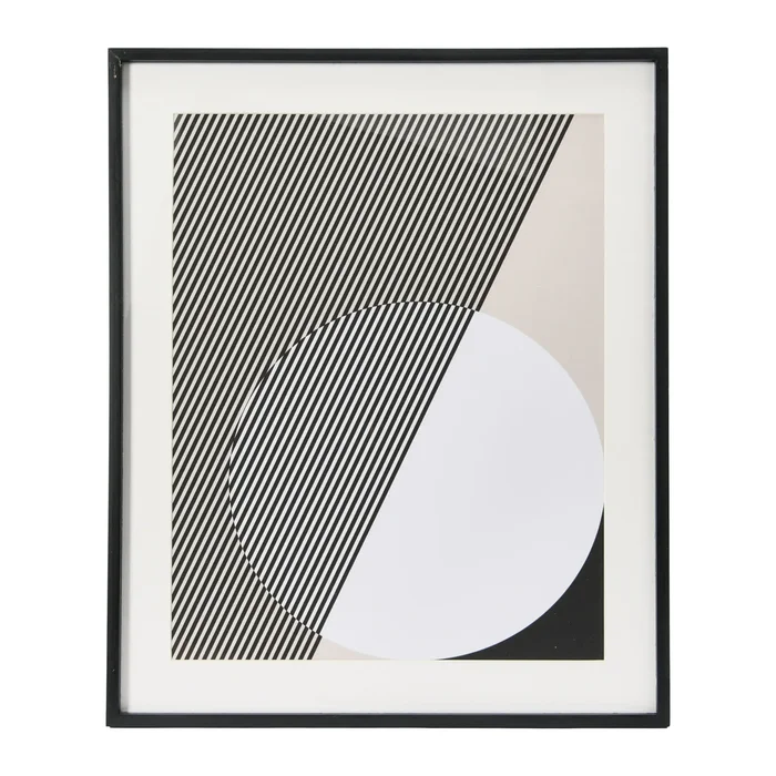 Abstract Deco Print with Wood Frame – Black