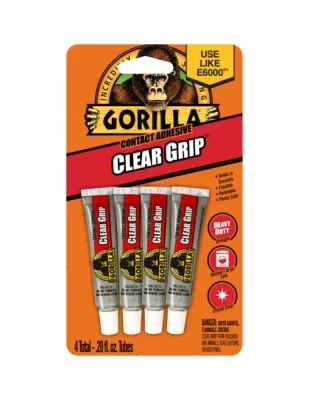 Adhesive Tubes, Clear Grip, .2-oz., 4-pk.