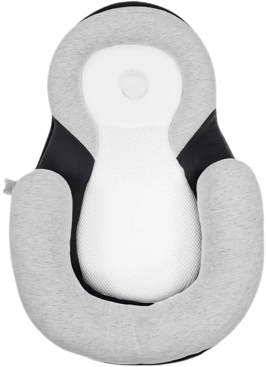 Adjustable & Portable Cozy Sleeping Bed – Ultra-Soft, Breathable Memory Foam Lounger for Daily Comfort (0-6 Months) – Travel-Friendly and Secure Floor Bed for Relaxing Naps (Black)